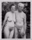 Vintage BW photo of old nudist couple.