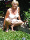 Granny wearing only underwear when in garden