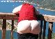 Big ugly butt founded on balcony